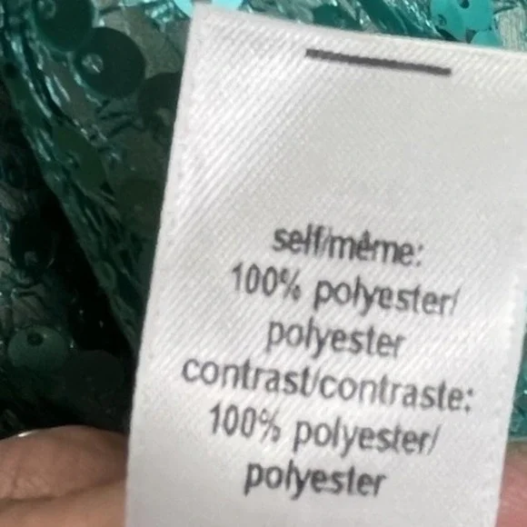 Womens Green Sequin Camisole Top Sparkle Adjustable Spaghetti Strap Sz M - Picture 5 of 8